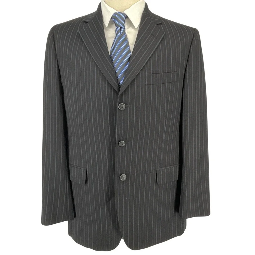 John Bartlett By Jack Victor Espirit Mens Charcoal Wool‎ Suit Jacket Blazer 40 R
